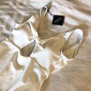 Zaful White Cheeky Bow Bathing Suit NWT